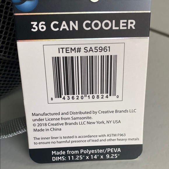 Samsonite 36 Can Cooler in Black and Gray - Picture 2 of 6